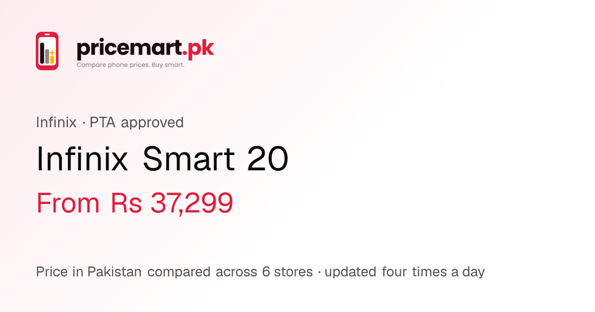 Infinix Smart 20 Price in Pakistan: Rs 37,299 (Oct 2026)